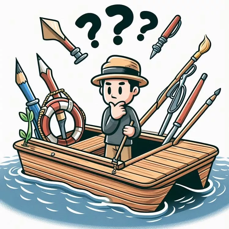 une personne sur un bateau qui réfléchie sur les compétences requises pour passer le permis bateau option côtière